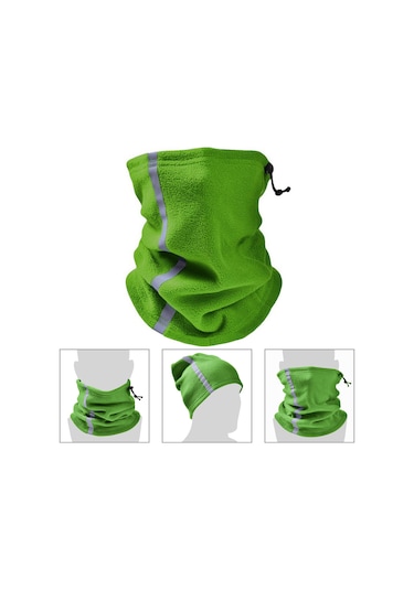 Wezone Kışlık Polar Boyunluk - Rüzgar Geçirmez, Yansıtıcı, Kayak Ve Bisiklet İçin Florasan Yeşil