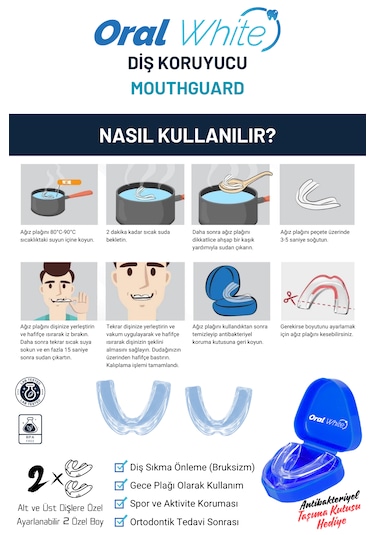 Oral White Diş Gıcırdatma Ve Sıkma Önleyici Bruksizm Gece Plağı