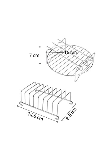 Airfryer Izgara Teli, Universal Boyutta, Çelik Tel, Izgara Şiş Ve