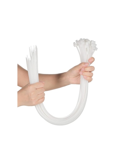 Master 505369 Plastik Kablo Bağı Cırt Kelepçe 8x650 Mm Beyaz 100 Adet