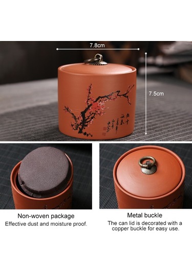 Sones Seramik Redware Çaydanlık Saklama Kapalı Çay Tankı Erik