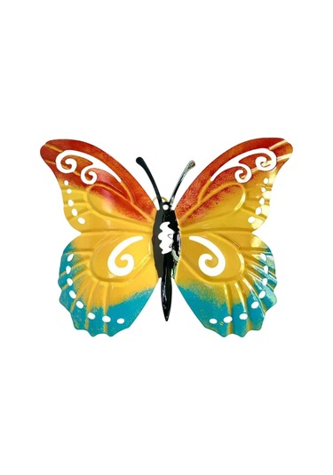 Suntek Metal Kelebek Duvar Dekoru Sanatı Heykeli Yatak Odası 24cmx17.5cm