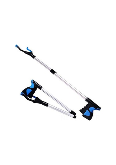 Neevoyu Alüminyum Boru Çekirdekli Çok Amaçlı Atık Toplama Aracı - Kolay Kullanım, 32 İnç Gümüş - Mavi