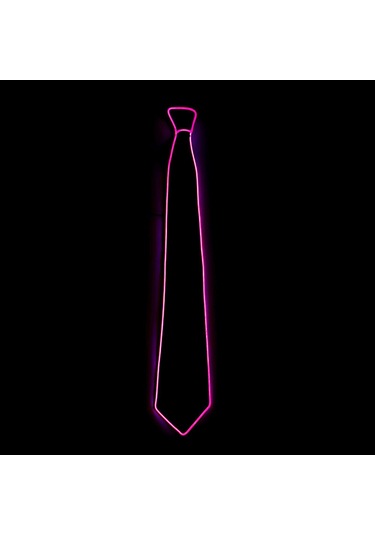 Tenfowee Mor Led Işıklı Kravat - Bar Ve Parti Atmosferi Dekoru, Poyester, Boyutu Ayarlanabilir, 480mm Uzunluk