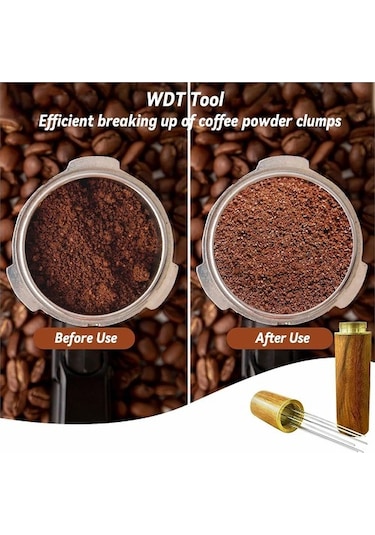 Metabagua Kahve Espresso Sabotajı 51mm, Wdt Aracıyla Kalibre Edilmiş Yaylı, Silikon Matlı, Espresso Kahve Makinesi Için Avz10d Gri - Siyah