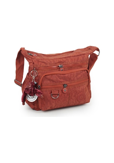 Krinkıl / Klinkır Su Geçirmez Kumaş Çok Gözlü Çapraz Kol Ve Omuz Postacı Çantası Kiremit 9507 Kiremit