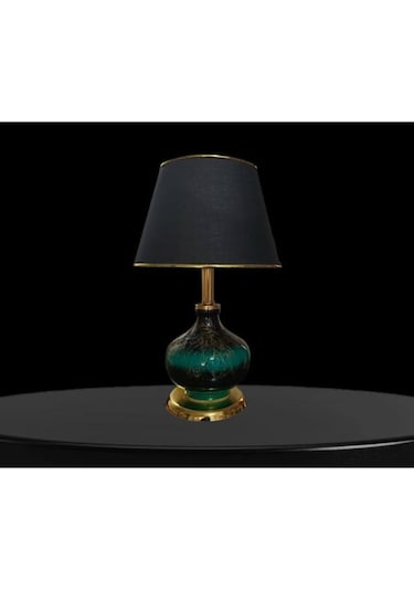 Verde Abajur Gold Kaplamalı Siyah Şapkalı Çok Renkli