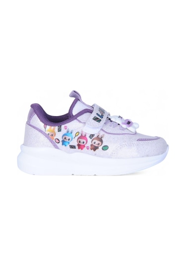 Bolimex 9700 Simli Gri-lila Kız Çocuk Spor Ayakkabı Gri