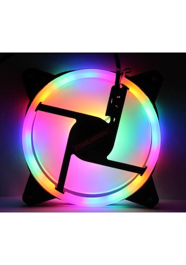 Coolmoon Rgb 12 Cm Kasa Fanı Rainbow Fan 3 Pin Pwm 2 Pin Molex