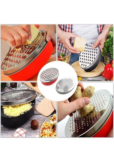 Createtech Peynir Rendesi 2 Taraflı Sebze Dilimleyici - Paslanmaz Çelik Gri - Turuncu