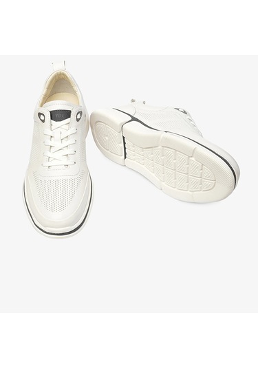 Greyder 64545 Erkek Beyaz Hakiki Deri Comfort Ayakkabı -514 Beyaz