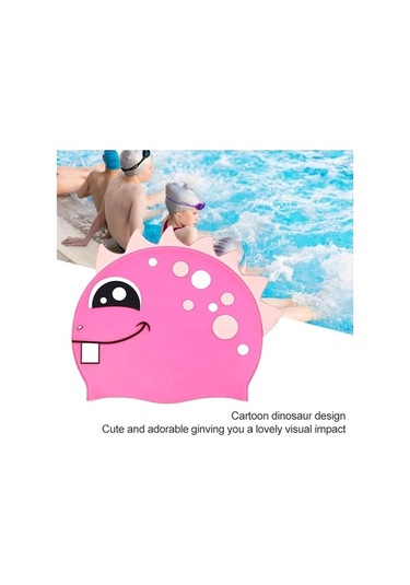 Artfulabode Yüzme Sones Silikon Rahat Pembe Karikatür Kap Dinozor Çocuk Ae Pembe