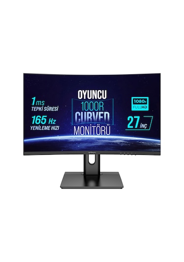 Warp WRP27-165-B 27" 1 MS 165 Hz Rgb 1000R Curved Freesync + G-Sync Fhd Oyuncu Monitörü
