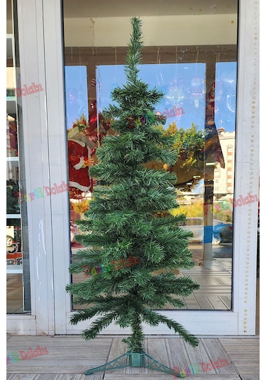120cm Yılbaşı Ağacı Yeşil Çam Ağacı Plastik Ayaklı