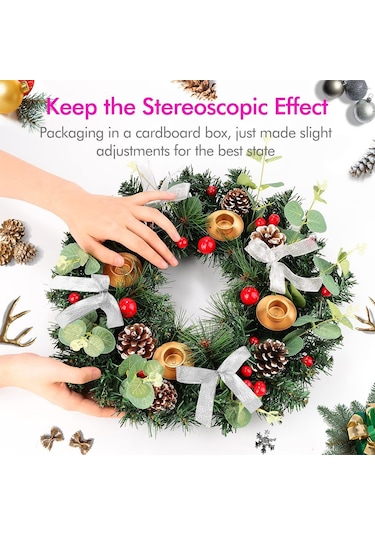 Noel Advent Çelengi 12" Gümüş