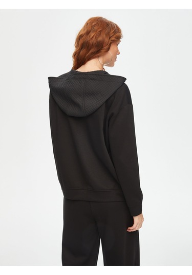 Kapitone Garnili Eşofman Üst 69271 U6927110 Siyah