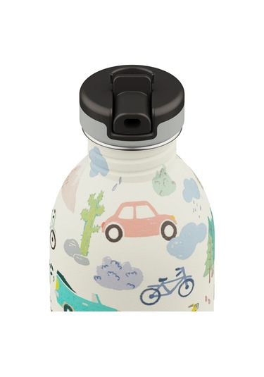 Kids Bottle Adventure Friends Pipetli Paslanmaz Çelik Çocuk Su Matarası 250 Ml Renkli