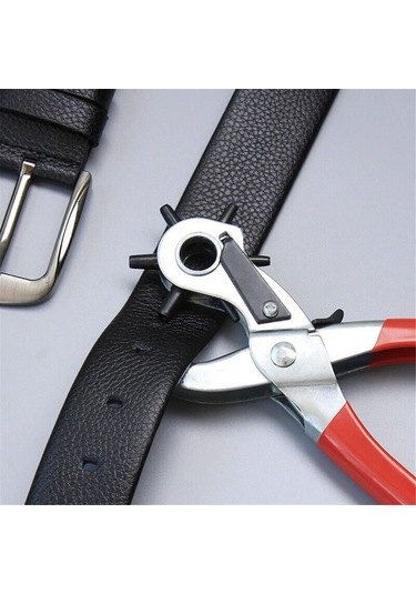 Honmex Çok Fonksiyonlu Deri Ve Kemer Delici Pliers - 6 Farklı Boyut 2mm-4.5mm Çelik Gövde Temiz Delik Aracı