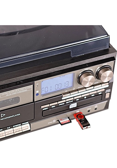 Ultratekno KN-110 Vintage Plak CD Kaset USB Bluetooth TF AUX  Özelikli Pikap