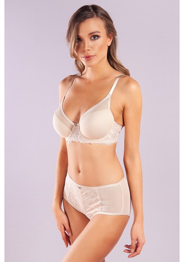 Golshan Gaspara Control Slip, Kadın Güpürlü Tül Ten Renk Yüksek Bel Külot Çok Renkli