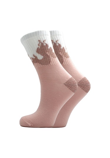 Kadın Çok Renkli Desenli Pamuklu Soket Çorap 6'li Paket Çok Renkli