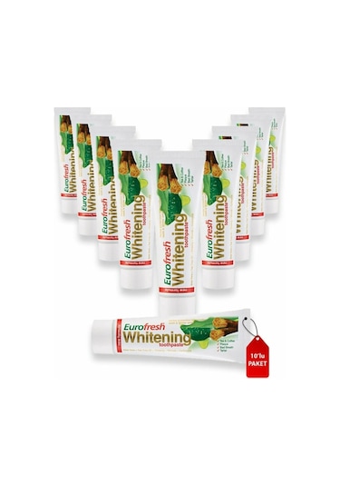 Farmasi Euro Fresh Whitening Aloe Veralı Misvaklı Beyazlatıcı Diş Macunu 10 x 112 G