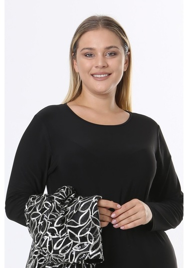 Büyük Beden 3814 Siyah Ceket+bluz Takım 001