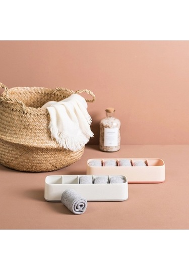 Tongxida Eviyle Çekmece Tipi Çorap Kutusu - Gri Beyaz Diğer