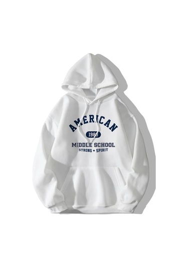 3 Iplık Maximun 2 New Baskılı Kapüşönlü Sweatshirt Greymax3