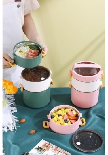 Backpacker Paslanmaz Çelik Yemek Kutusu 1800 ML Pembe