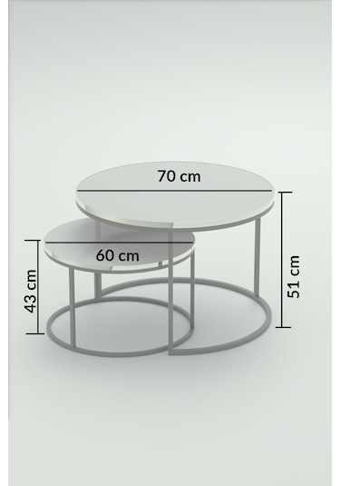 Orta Sehpa Ikili Lüx Specıal Gümüş Beyaz