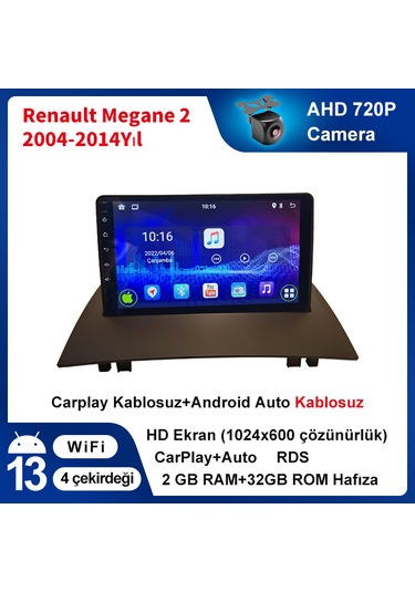 Renault Megane 2 2004-2014yıl Android 2gb Ram 32gb Rom Carplay Mu