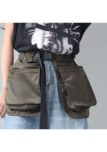 Mufunye Orta Uzunluklu Kanvas Çalışma Apronu, Bahçe/iş Gereçleri İçin Kemerli, Ayarlanabilir Bel, Dayanıklı Materyal, Toplu Alım Asker Yeşili