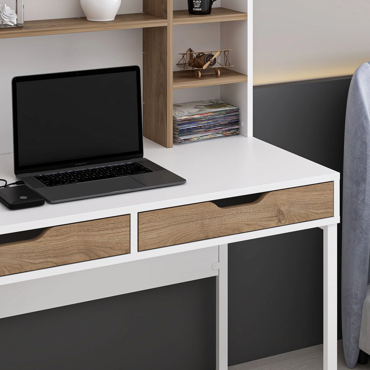 Mila Çalışma Masası - Beyaz/rahle Çok Renkli