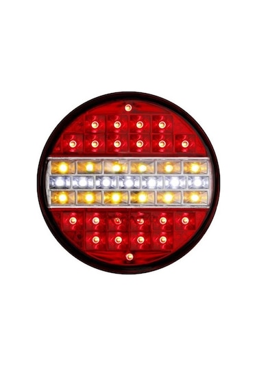 12V STOP LAMBASI YUVARLAK KABLOLU (LEDLİ) (4 FONKSİYONLU) (SARI-KIRMIZI-BEYAZ) (140*60)