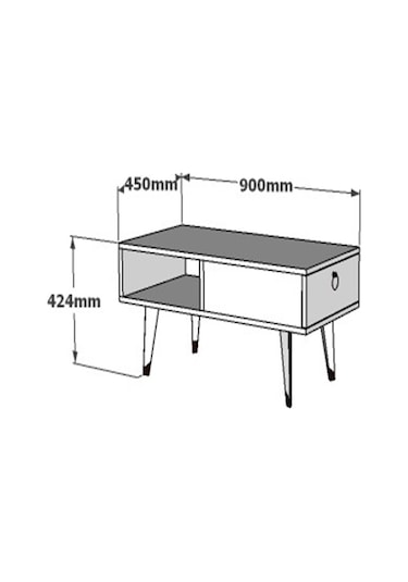 Delux Kapaklı Orta Sehpa Safirmeşe-beyaz Safirmeşe-beyaz