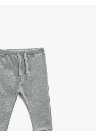 Koton Beli Bağlamalı Basic Eşofman Altı Gri Melanj 1ymb48529ok