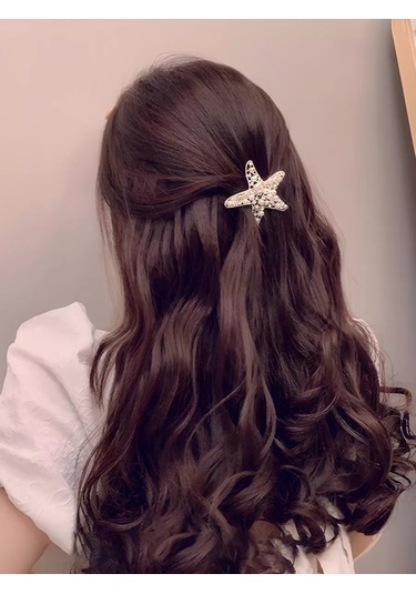 Bijoubijou Taşlı Saç Tokası Yıldız 244632906 Beyaz