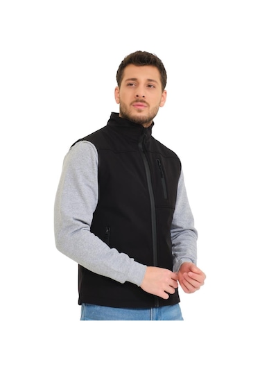 Şensel, Softshell Yelek, Siyah 118E2250 Su Itici,Rüzgar Geçirmez 001