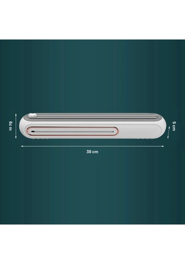 Shopytech Mıknatıslı Streç Film Folyo Yağlı Kağıt Dispenseri Çift Yönlü Bıçaklı 30 Cm Rulo Kesici Beyaz