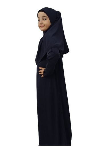 Kız Çocuk Tek Parça Namaz Elbisesi Lacivert