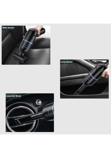 Ranyeek Oto Ve Ev Kullanıma Uygun Mini El Tipi Süpürge - 120w Güçlü Vakum, 8000 Mbar Emme, Usb Şarjlı, Siyah-beyaz-koyu Yeşil Seçenekli