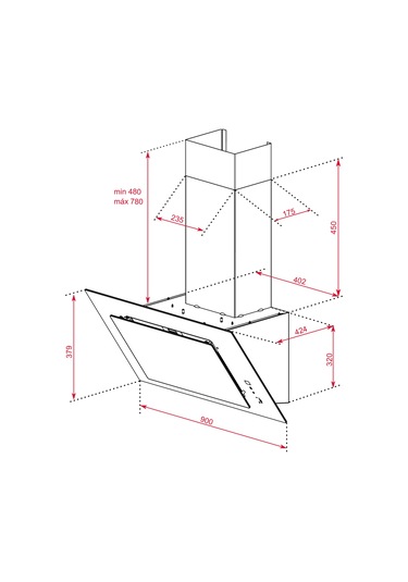 Teka DVT 98660 TBS BK Duvar Tipi Davlumbaz 112930043