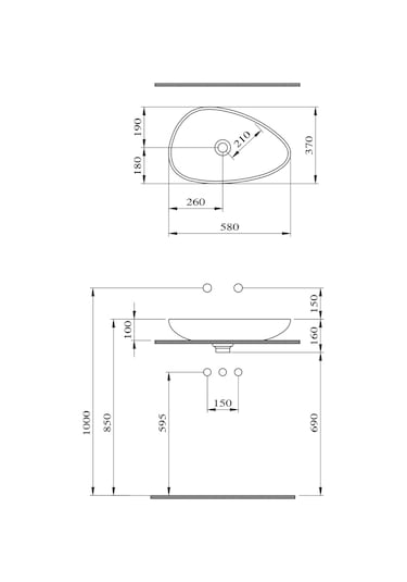 Bocchi Etna Çanak Lavabo 58 CM Mat Siyah 1114-004-0125