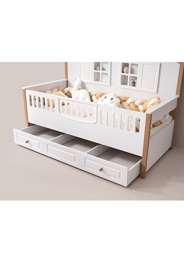Aymini Mosso 4 Kapılı Bebek Odası Takımı Ahşap  -  Beyaz