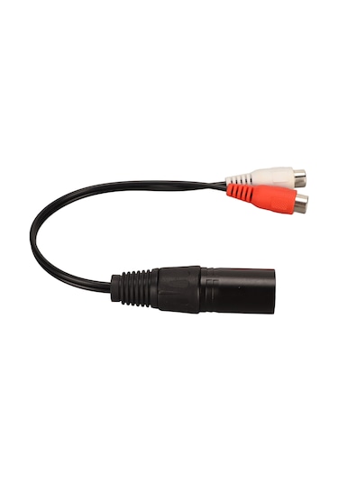 Konesam Xlr Erkekden 2 Rca Dişiye Y Bölücü Kablosu - Gürültü Engelleme Ve Altın Kaplama - Mikser, Amfi Ve Ses Cihazları İçin