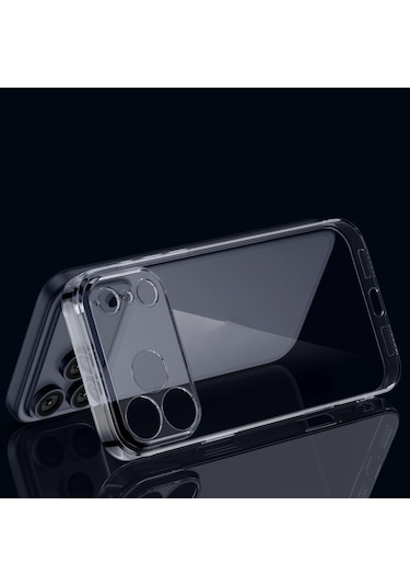 İphone 17 Pro Max Uyumlu Kamera Korumalı Şeffaf Esnek Silikon Kılıf Şeffaf