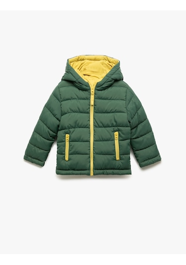 Koton Çift Taraflı Uzun Kollu Kapşonlu Ceket Yeşil 6wmb20010tw Yeşil