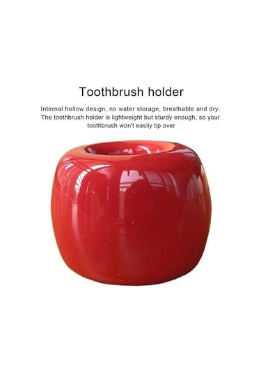 Kırmızı Diş Fırçası Tutucu Mini Seramik Diş Fırçası Standı Ev Banyo İçin Içi Boş Tasarım Çok Amaçlı Kalem Tutucu Kırmızı