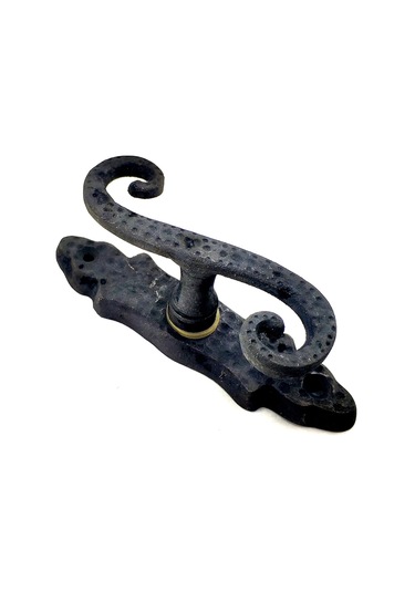 Antika Tarz Dekoratif Pirinç Kıvrık Pencere Kolu - 130x33 Mm, Oksit Tdrtr ANTİK